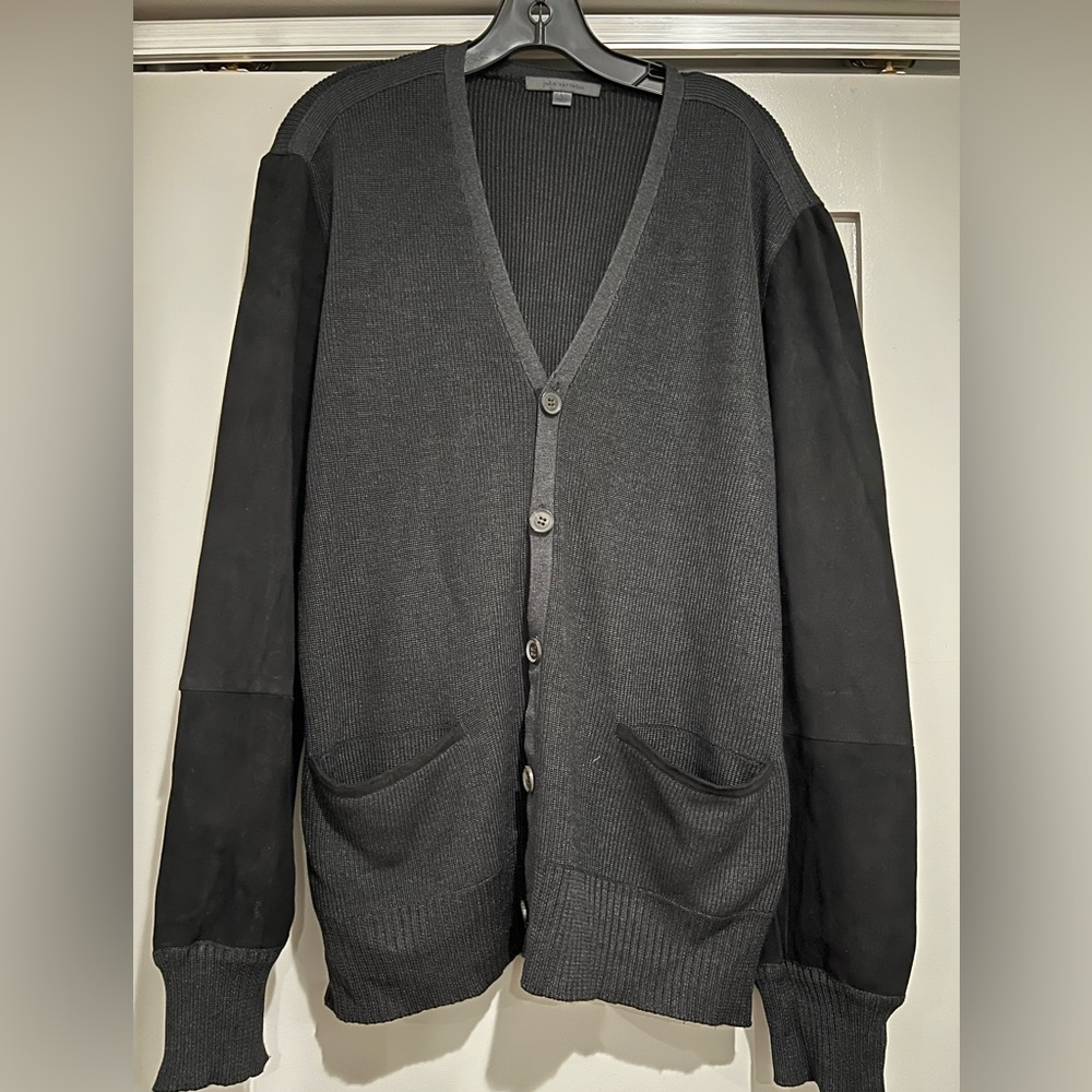 John Varvatos Charcoal and Black Knit Top